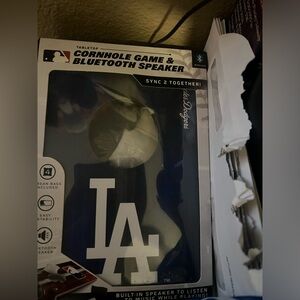 Dodgers mini cornhole game